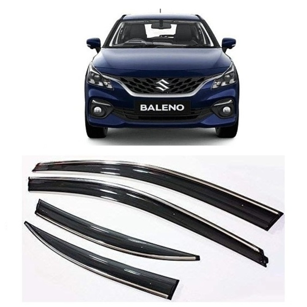 rain window door visor wind deflectors For Baleno (2022) - Black